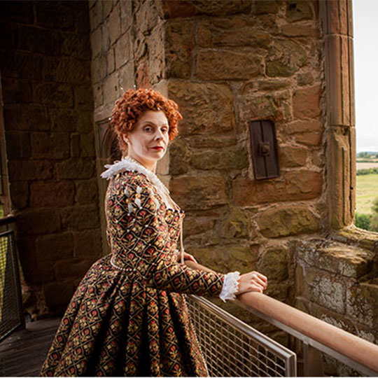 A reenactment of Queen Elizabeth I at Kenilworth Castle A reenactment of Queen Elizabeth I at Kenilworth Castle